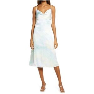 Lulus Tranquil State satin tie dye slip dress
